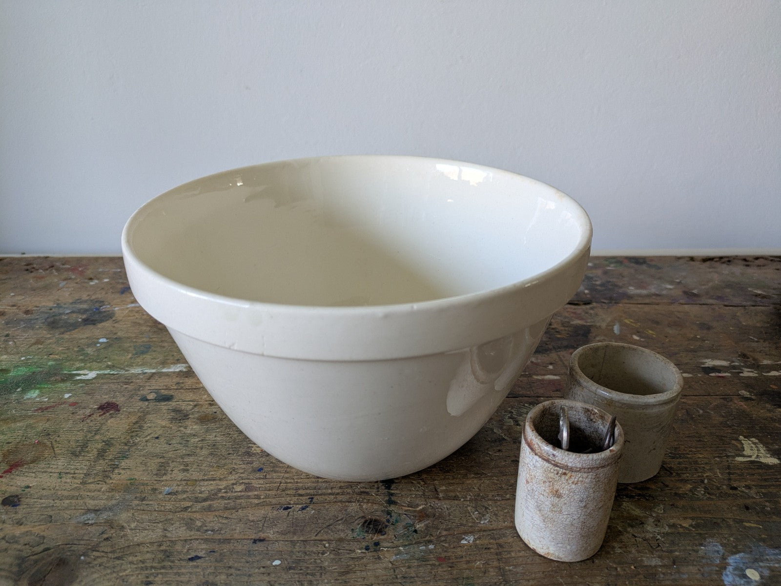 Antique Ironstone Pudding Bowl Kitchenalia Farmhouse Kitchen Pudding VTG Mixing