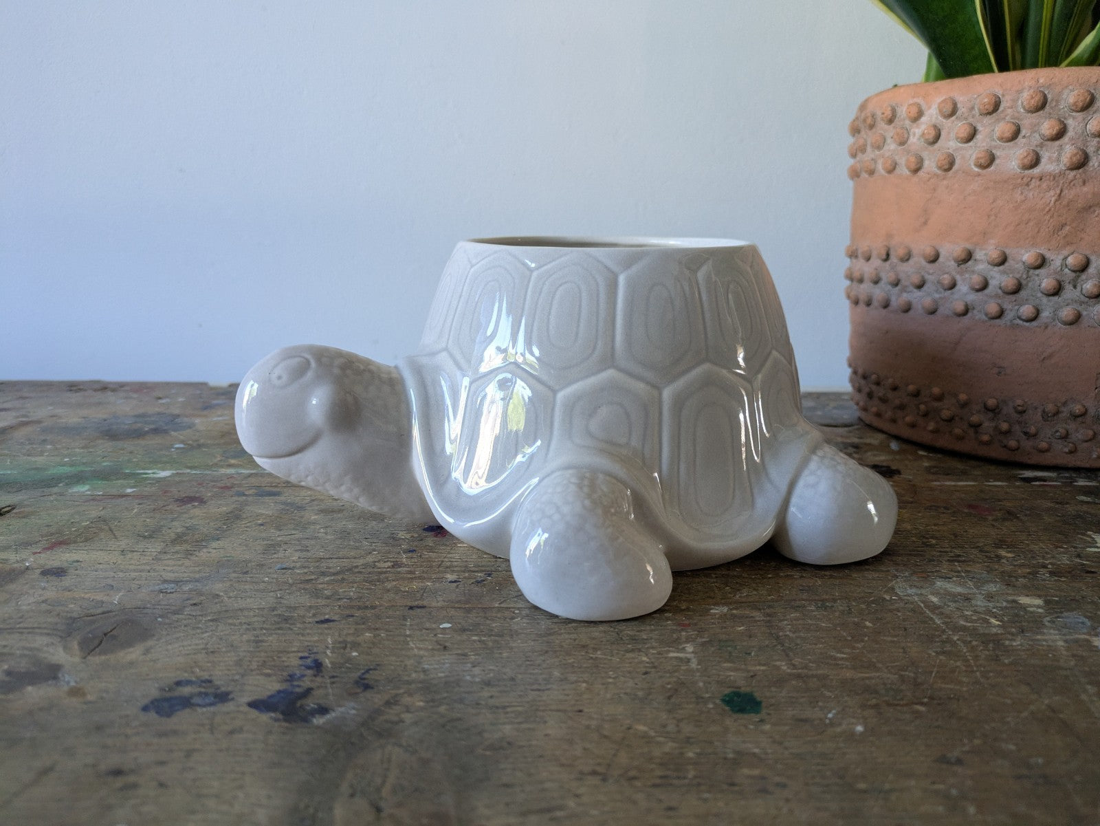 VINTAGE TORTOISE ST MICHAEL MARKS & SPENCER FUN PLANTER PLANT POT MADE ITALY VGC