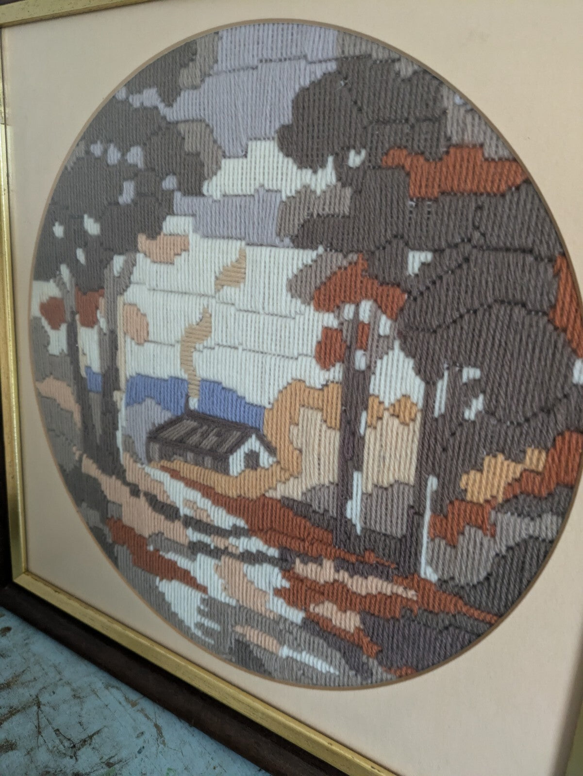 Australian Outback 1987 D Palmer Embroidery Long Stitch Tapestry Picture Boho