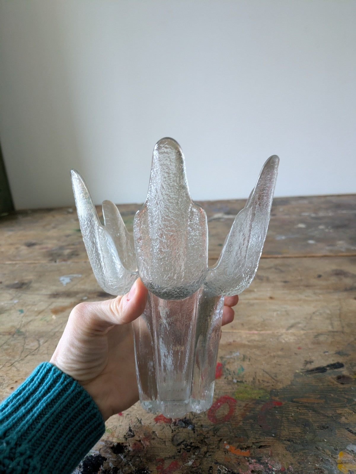 1970s RAVENHEAD Glass FLAIR VASE by ALEXANDER HARDIE WILLIAMSON Candle Holder