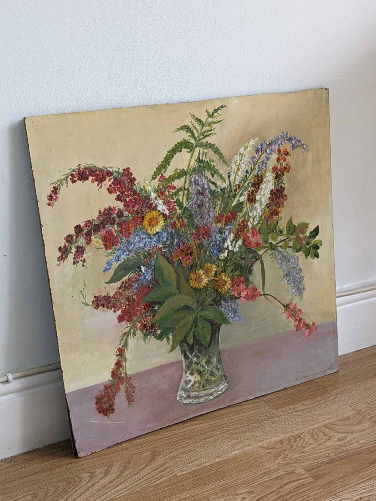 Vtg Painting Floral Vera Hammond Spring Flowers 1984 Bouquet Picture Still Life