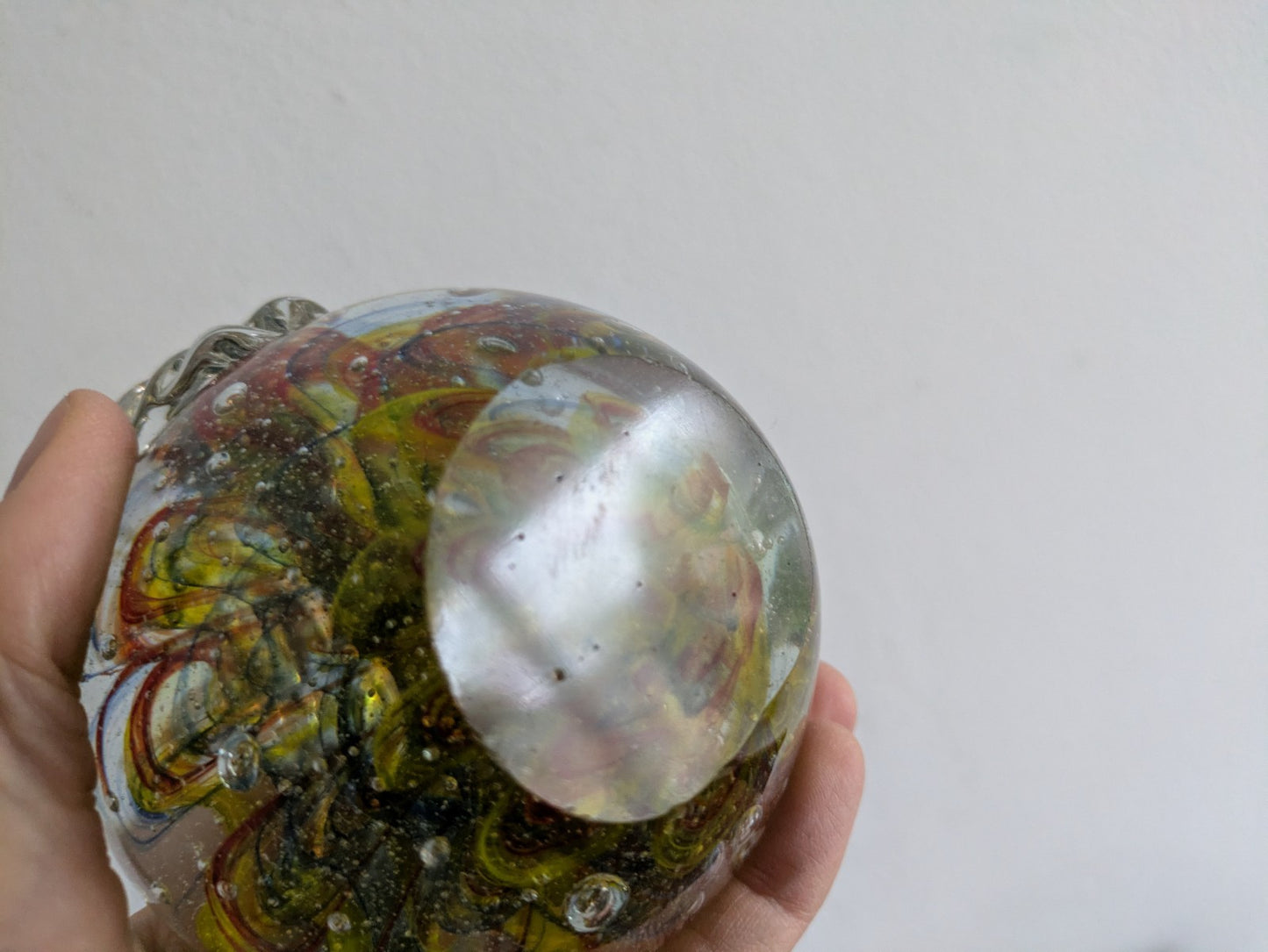 Vintage Murano Italian Art Glass Apple Shaped Paperweight Scramble Large Colour