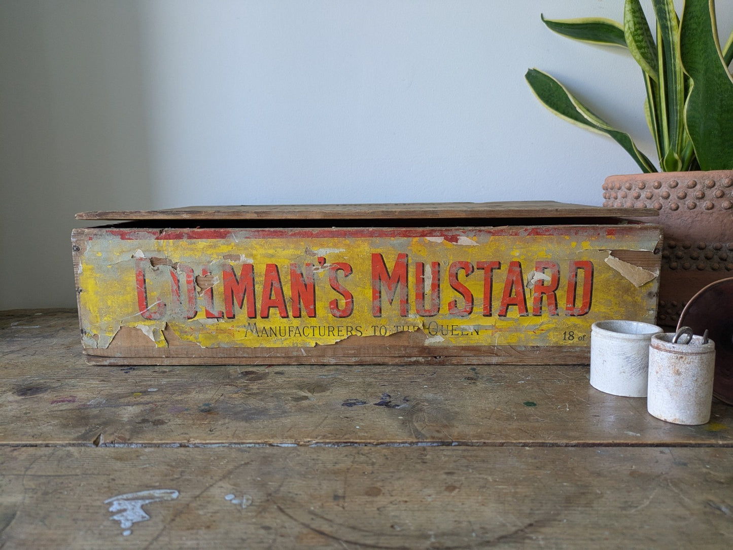 Rare Antique Colman's Mustard Crate 1890 Box Advertising Packaging Vintage Prop