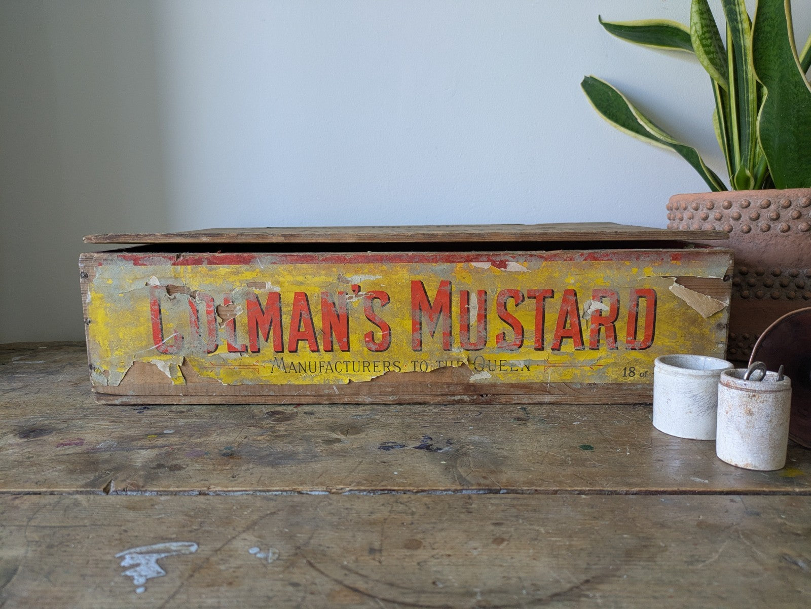 Rare Antique Colman's Mustard Crate 1890 Box Advertising Packaging Vintage Prop