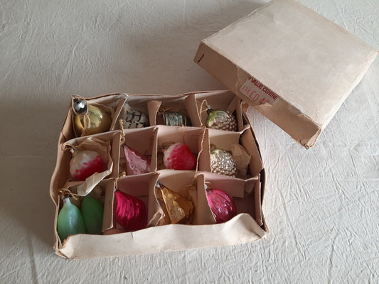 Vintage Christmas Decorations Ukraine Antique Tree Pickle Strawberry Rare Mcm
