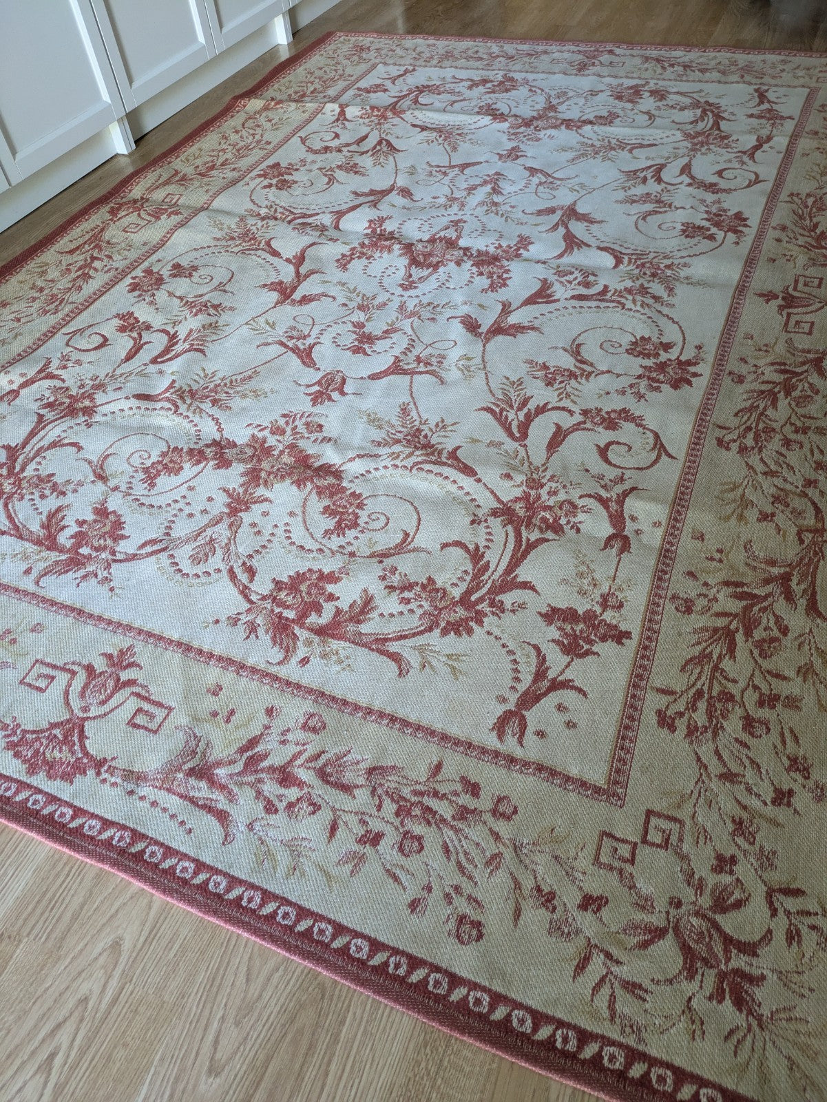 Laura Ashley Malmaison Rug Cream Red Vintage Traditional (234x165cm) Terracotta 