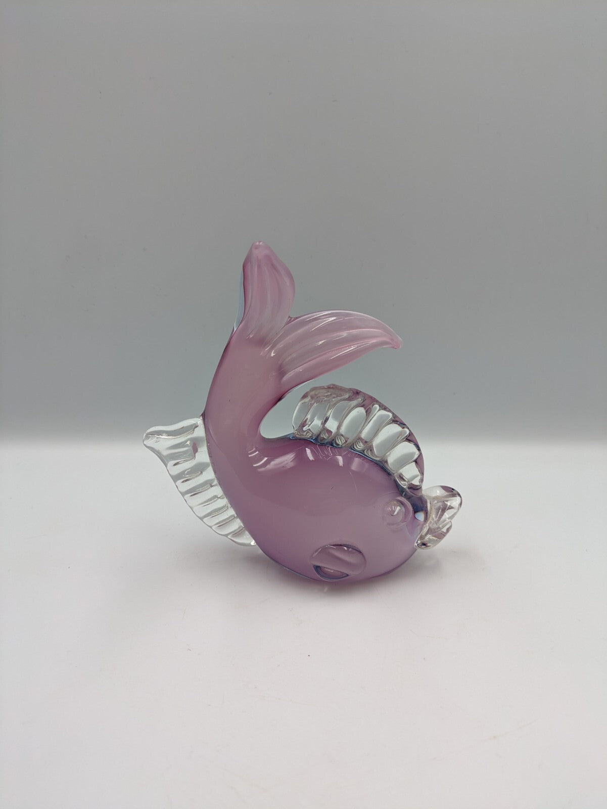 1950's Murano Archimede Seguso Pink Opaline Hand Blown Art Glass Fish Sculpture 