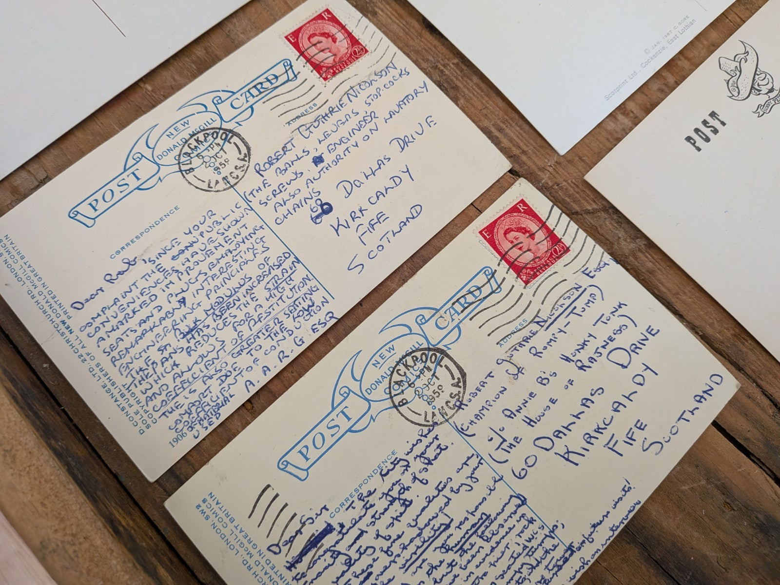 8 x Early Donald McGill Artist Comic Humour Postcards Mix Bamforth Stamped Rare