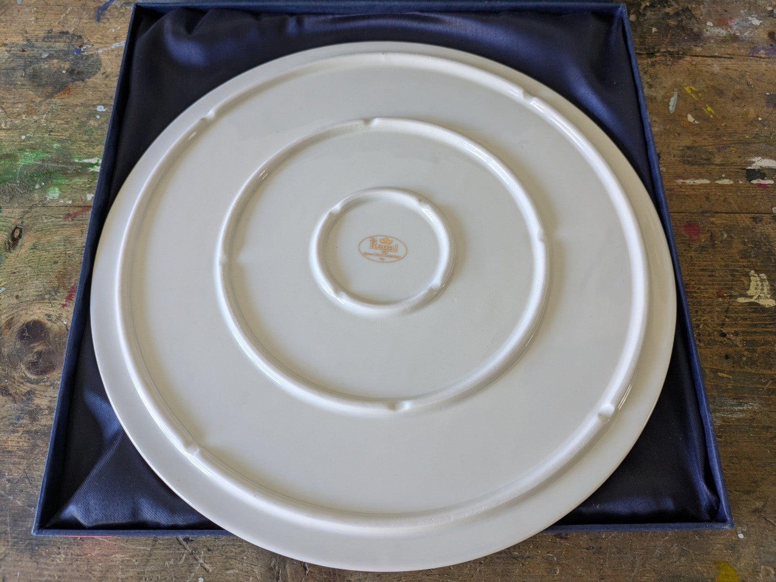 The Regal Bone China Collection Roses Floral Cake Gateau Plate Serving Boxed Vgc