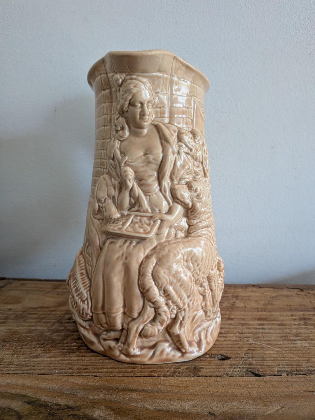 Vintage Burleigh Ware "Old Feeding Time" Water Jug. Large  c.1930's Vgc Prop Old
