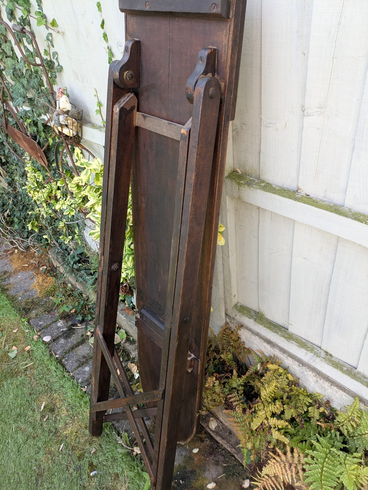 Antique Wooden Vintage Ironing Board Retro Prop TV Film Laundry Washing Iron Old