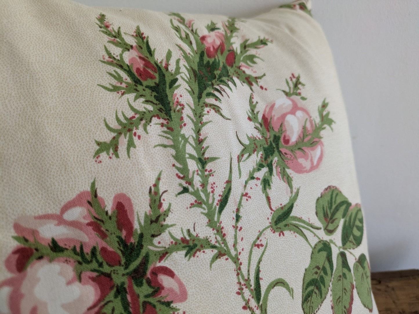 Pair Pretty Cushion Cover Filled Vintage Floral Rose Pink Shabby Chic Handmade 2