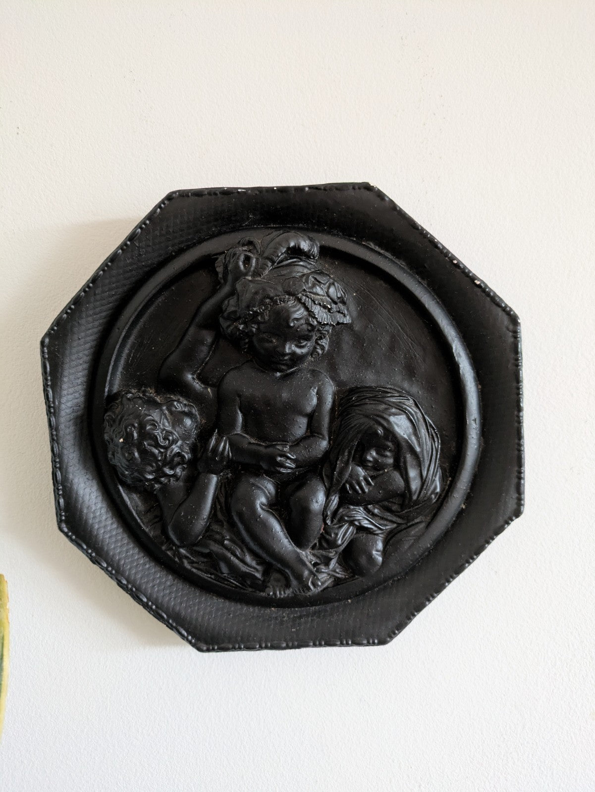 Edward William Wyon Plaster Wall Relief Plaque Marble Cherubs Calmady Children