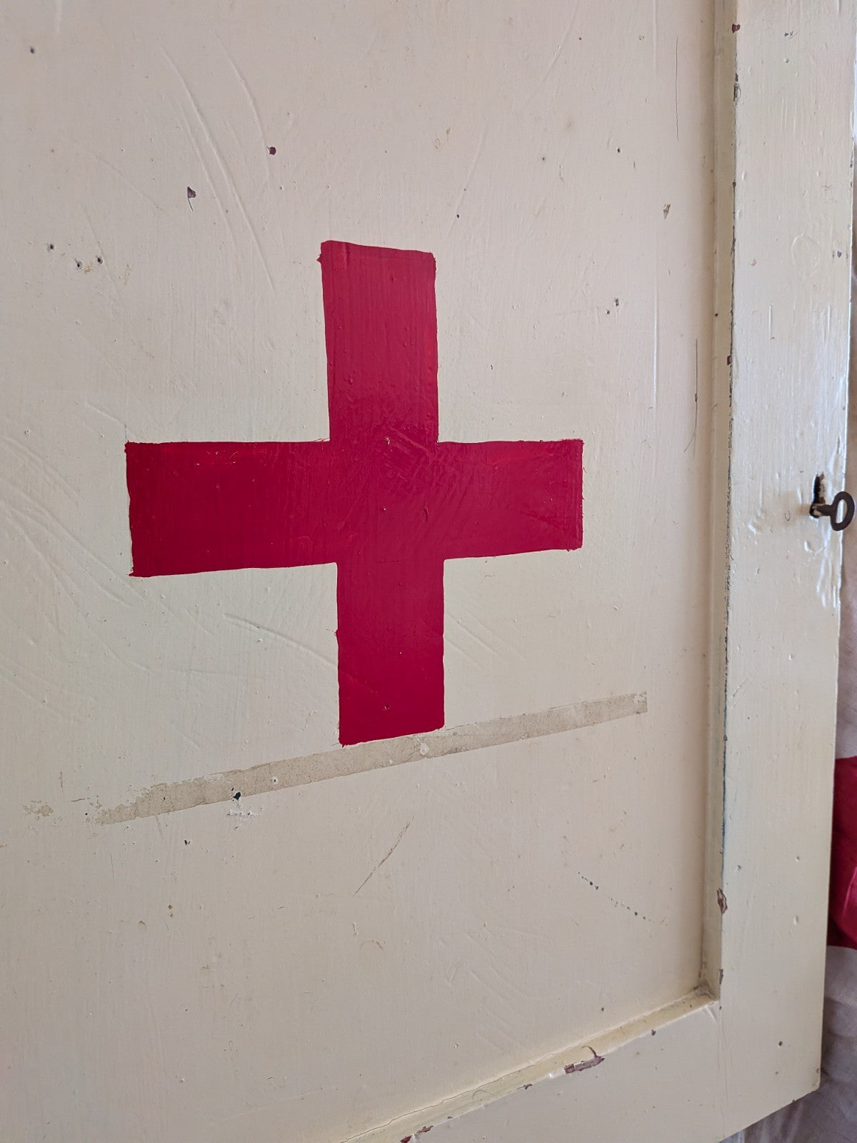 Vintage First Aid Medicine Cabinet Bathroom Wood Medical Prop Cupboard Sections