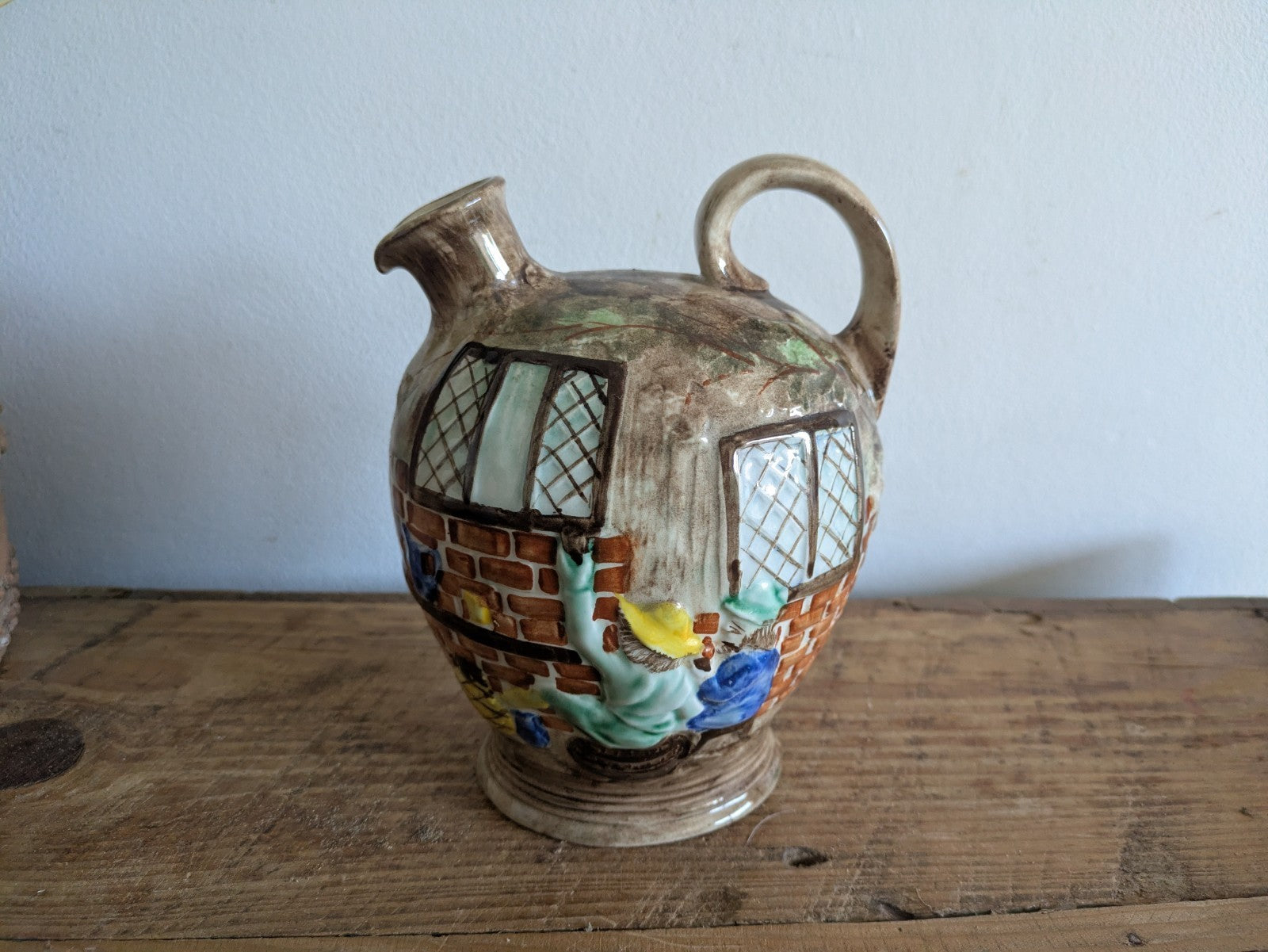 Vintage E Radford 1930/40s Hand Painted Tavernware Decanter Flagon Jug Pottery 