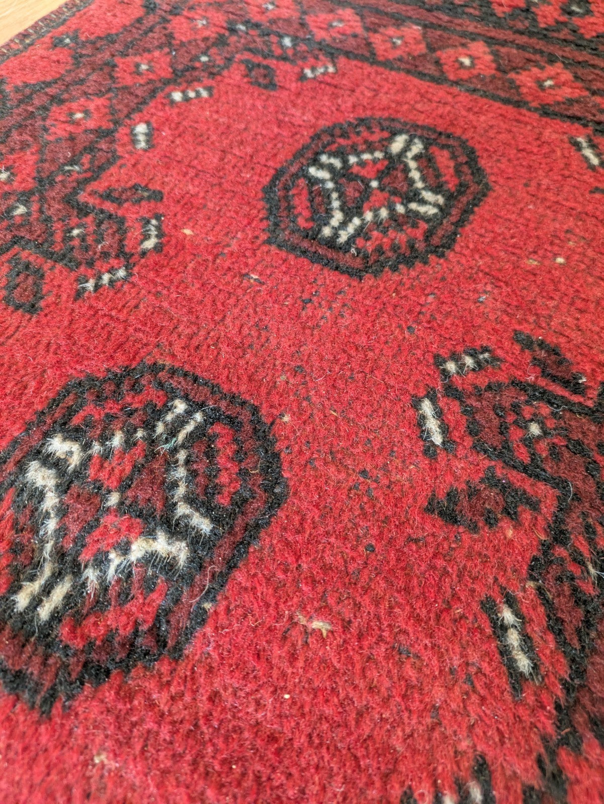 Vintage Oriental Turkish Wool Rug Red Tones 48.5 x 90cm Eastern Kayam Carpet 