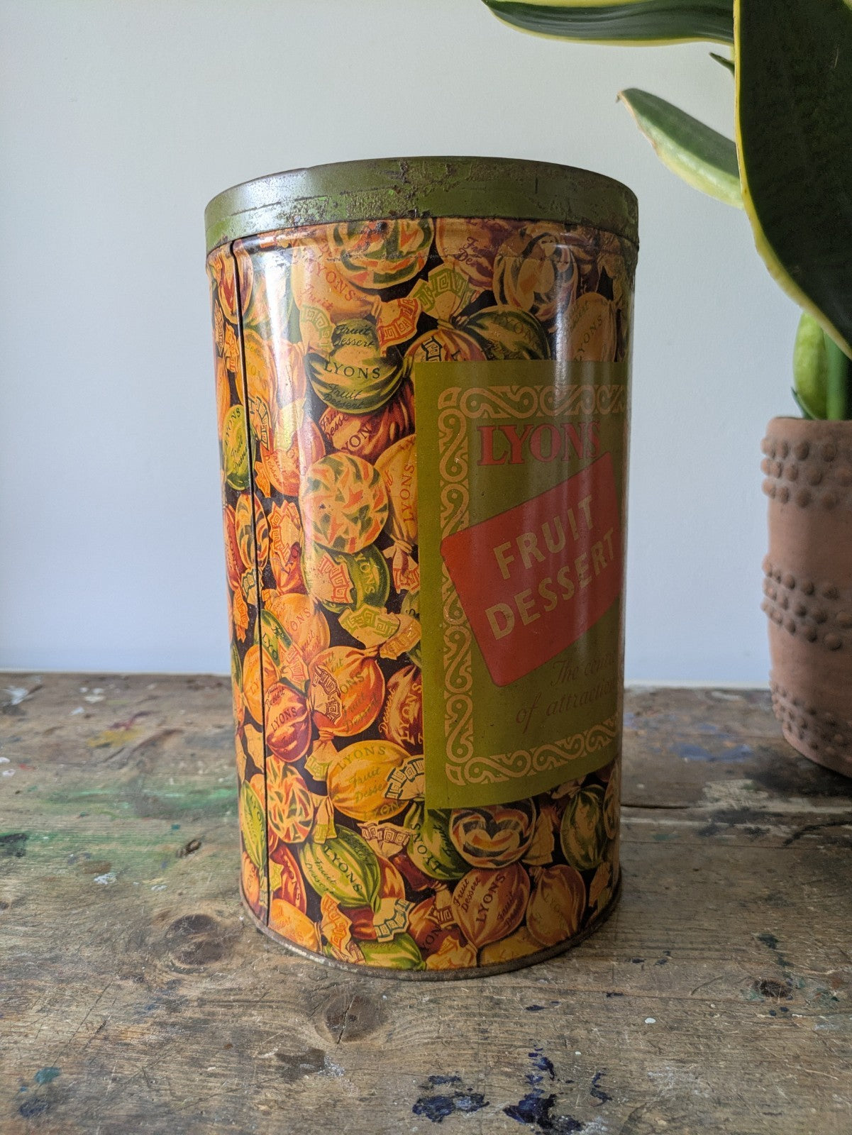 Vintage Rare Lyons Fruit Dessert Display Issue XL Shop Display Sweet Tin Shop 
