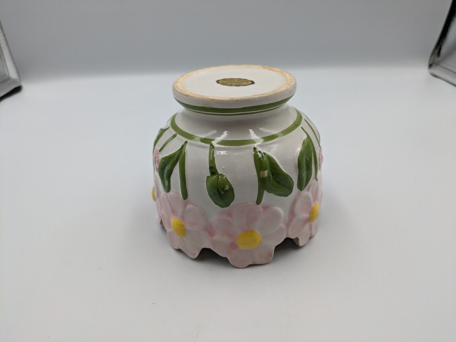 Bassano Ceramic Plant Pot Planter Made In Italy Vintage Daisy Flower Floral Vgc
