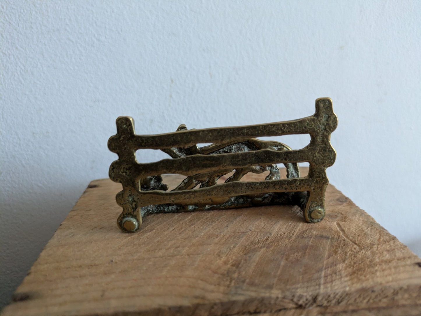 Antique Brass Letter Rack Circa 1890 Fox By The Fence Ornate Design Vintage Vgc