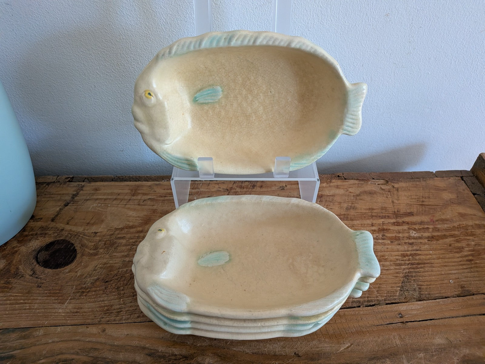 5x Shorter & Son Art Deco Fish Plate Bowls Dishes Matt glaze Clarice Cliff Serve