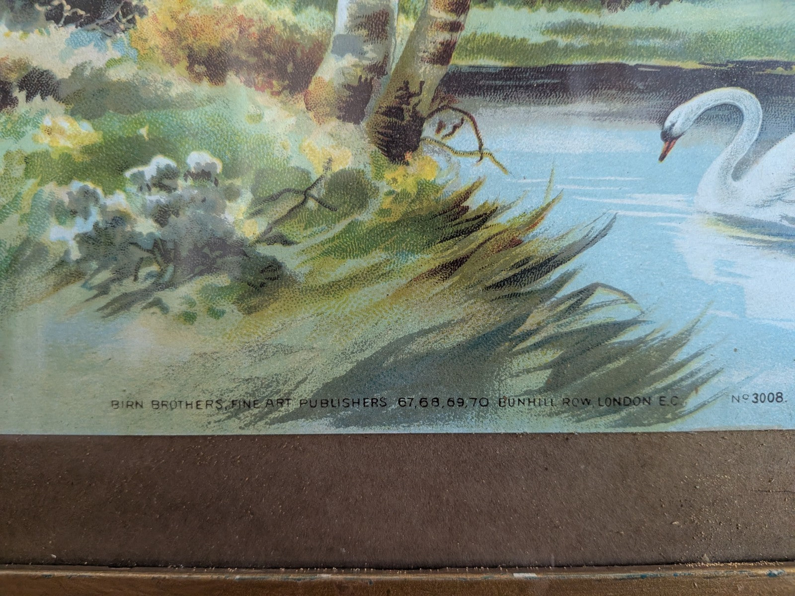 Antique Victorian Print in Original Frame, 1890's, Birn Bros Religious Text Lord