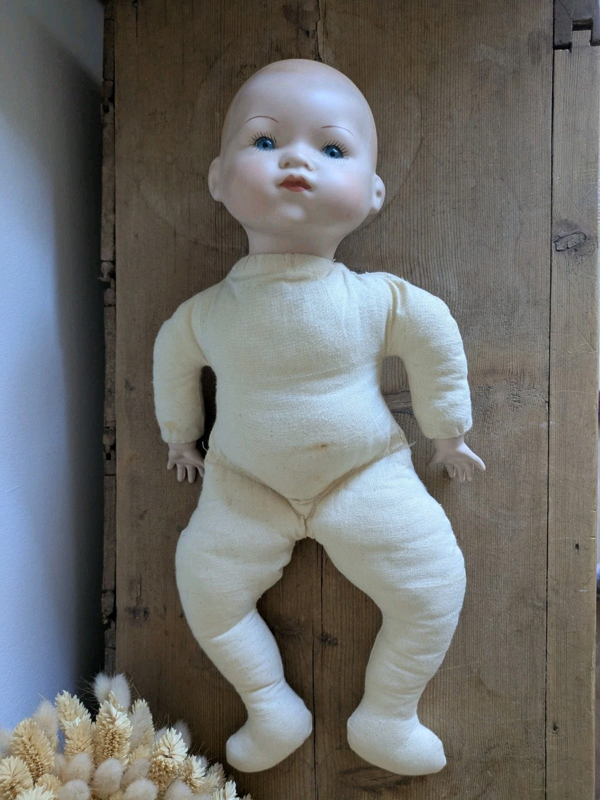Armand Marseille Am Germany Bisque Doll Baby Cloth Body AM 341 Vintage Toy Prop