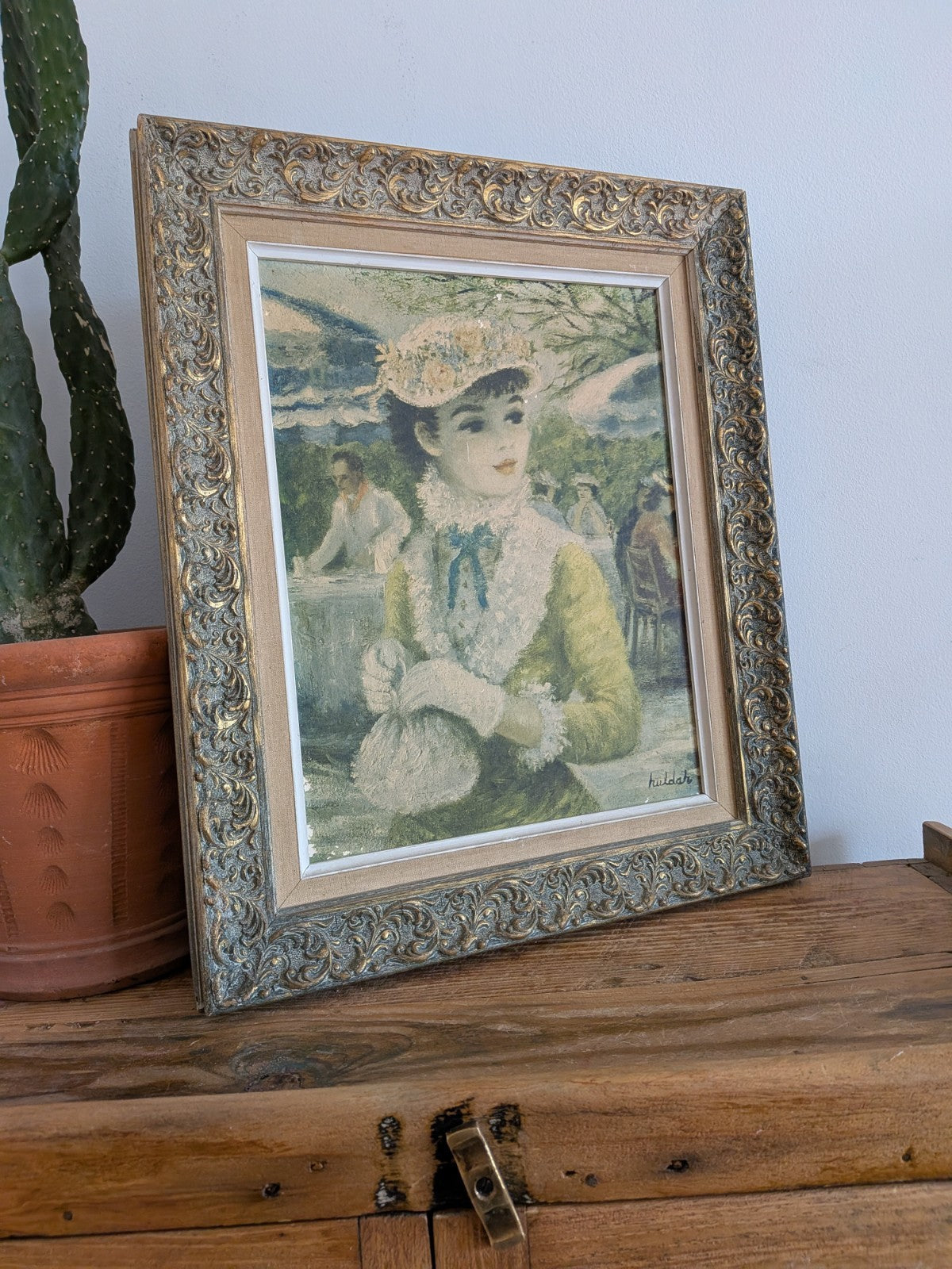 Vintage 1950’s Signed Print By Cherry Jeffe Huldah “Tavern On The Green” Framed