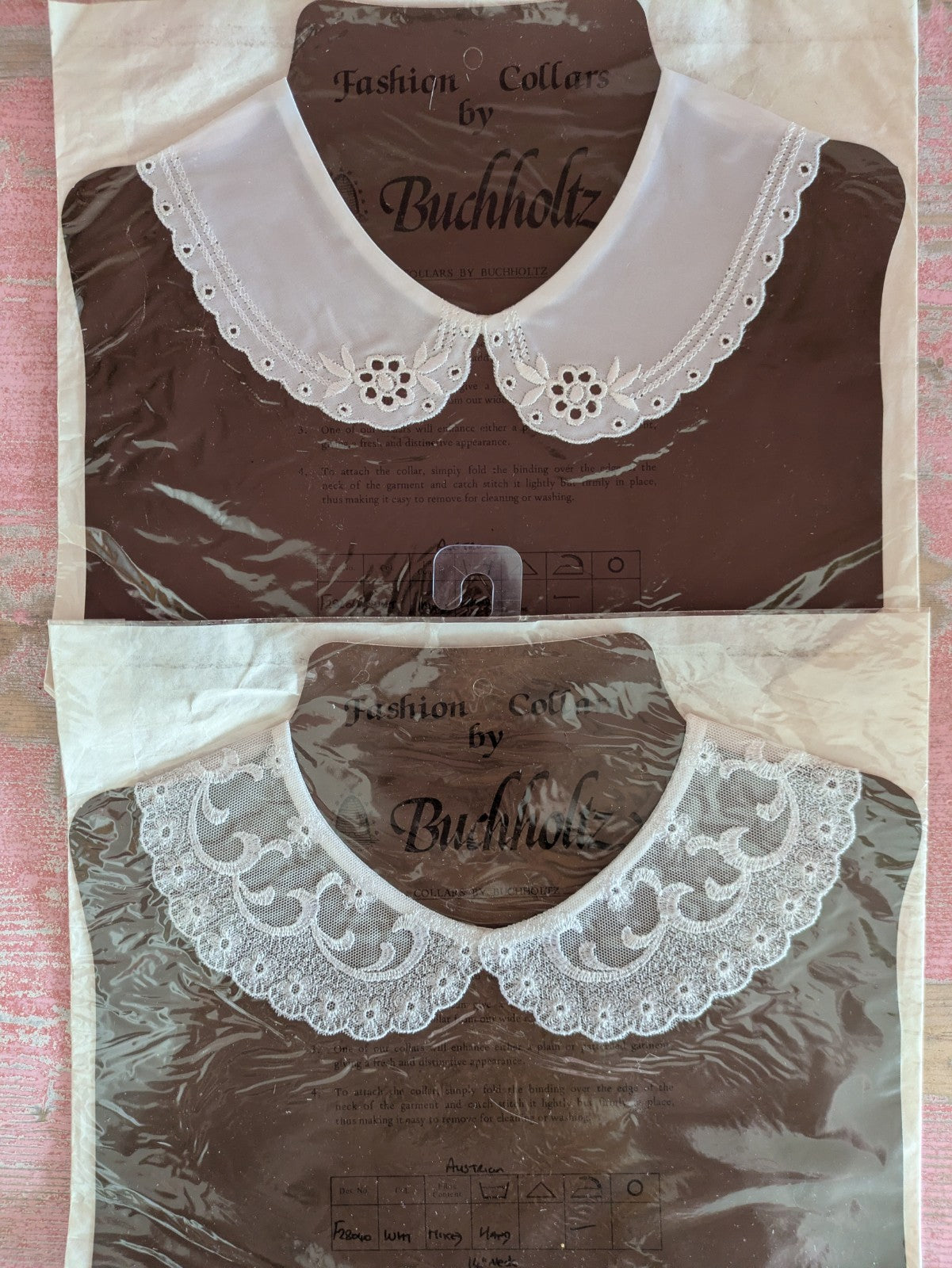 2x Vintage Fashion Peter Pan White Colour Lace Collar 100% Cotton Bnwt Buchholtz