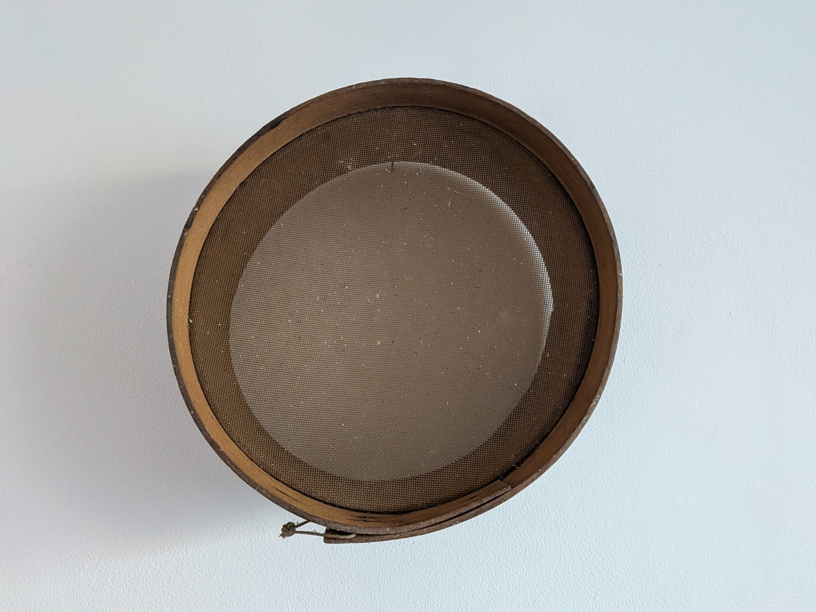 Vintage Small Wooden Rustic Bentwood Farmhouse Sieve / Sifter Grain Flour Mesh