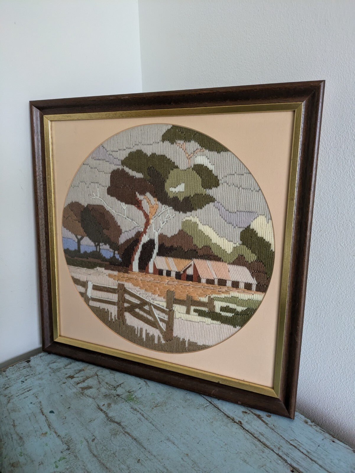 Australian Outback 1987 D Palmer Embroidery Long Stitch Tapestry Picture Boho!!