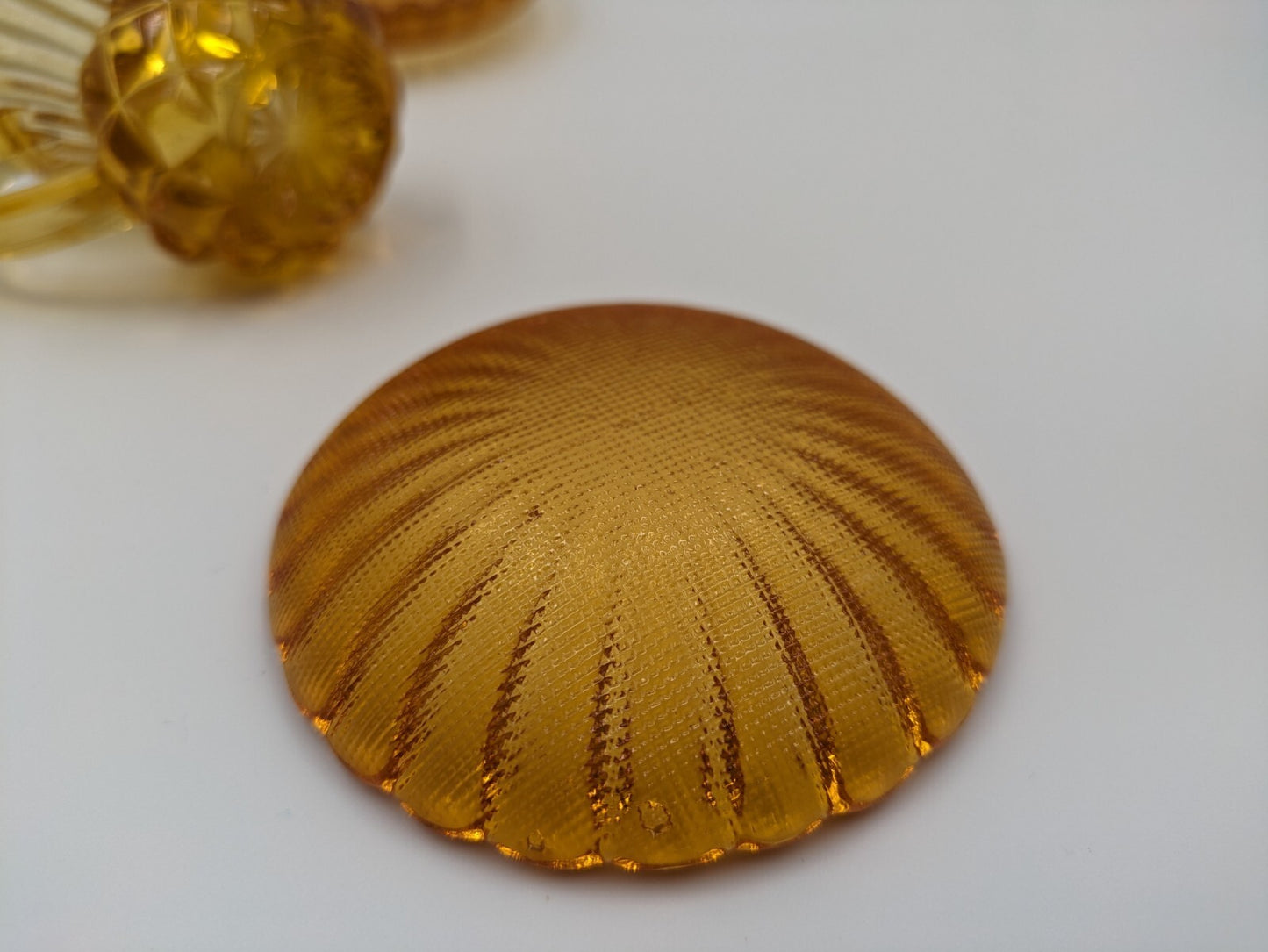 2x Vintage Amber Glass Thistle Shape Cream Milk Jug Toothpick Holder Saucer Rare