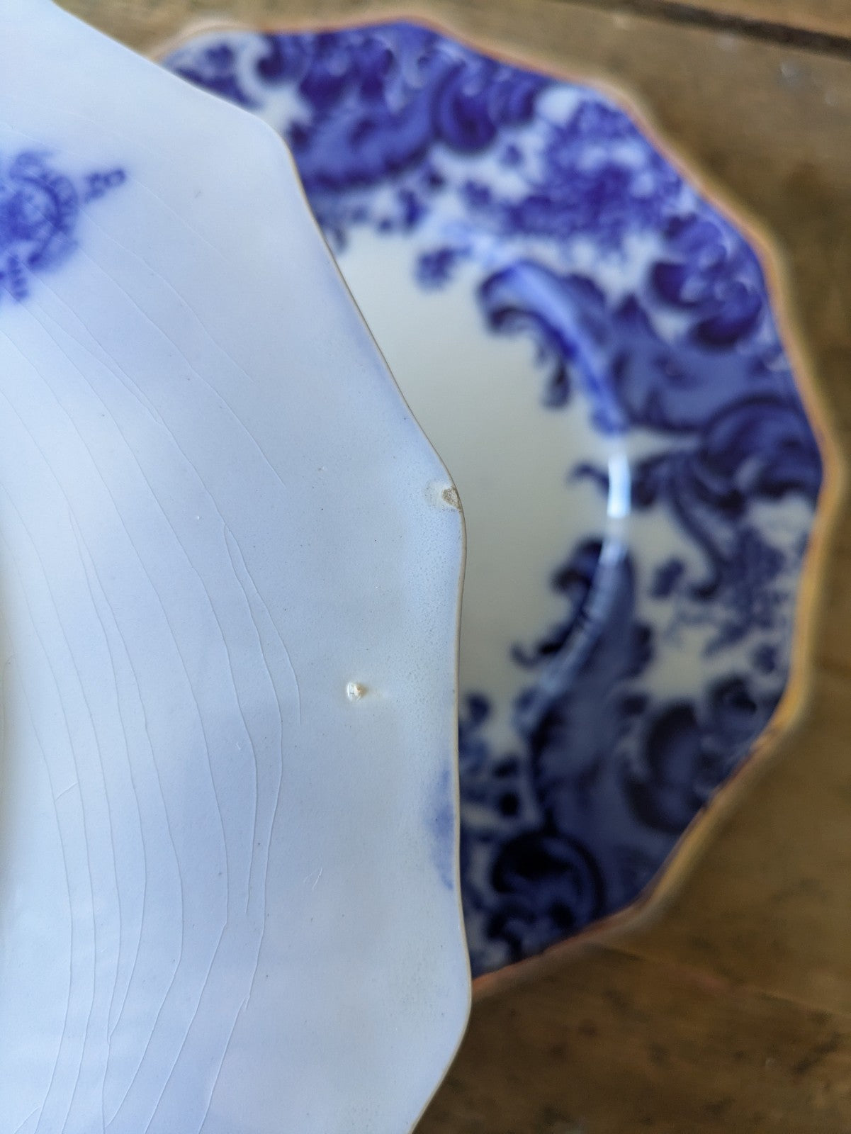 16 Piece Antique Vtg W. H. GRINDLEY Argyle Flow Blue Dinner Dessert Plates Set