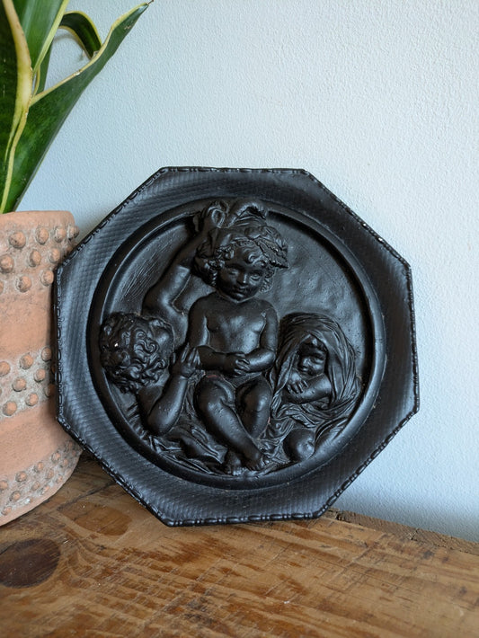 Edward William Wyon Plaster Wall Relief Plaque Marble Cherubs Calmady Children