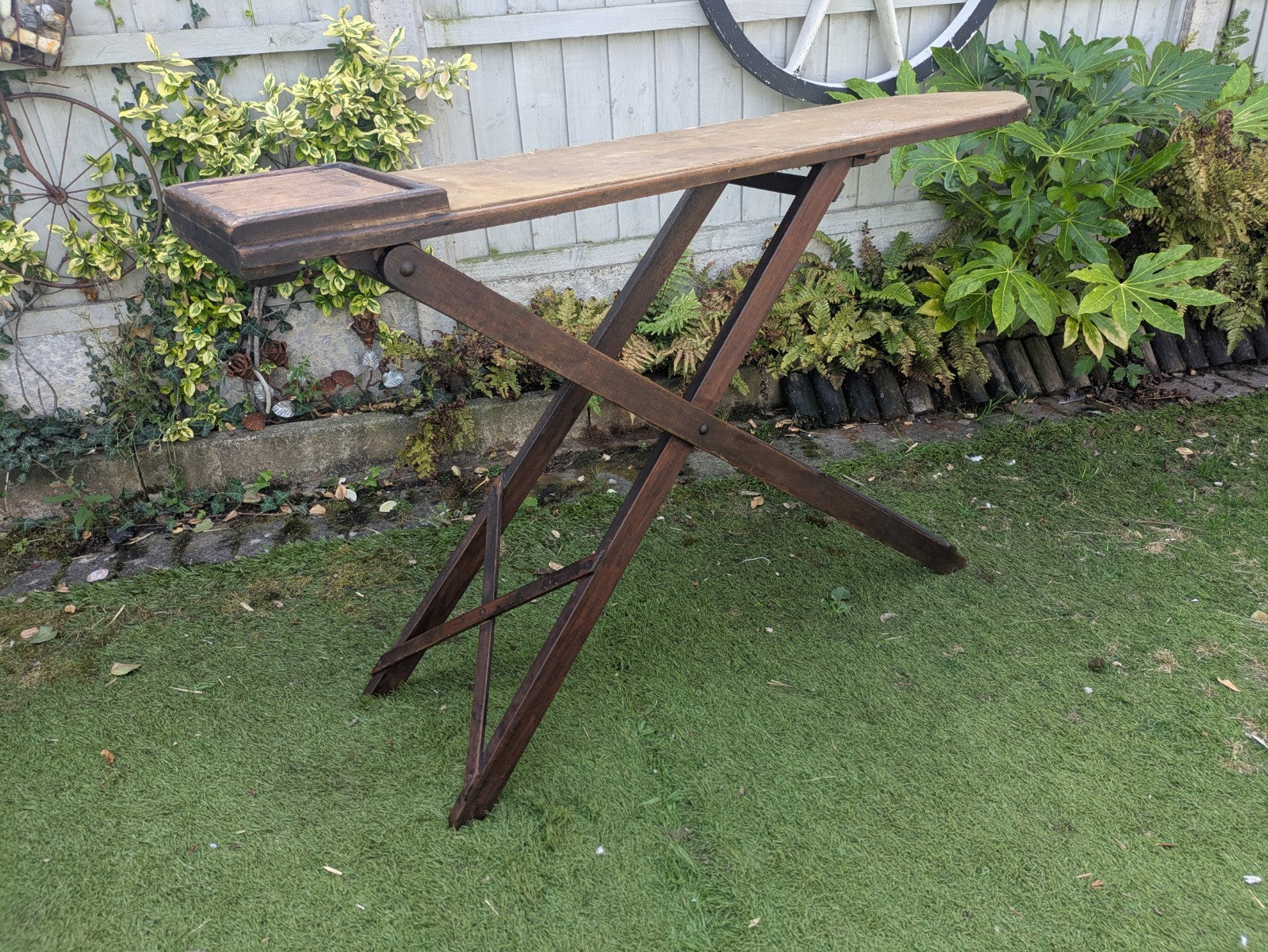 Antique Wooden Vintage Ironing Board Retro Prop TV Film Laundry Washing Iron Old
