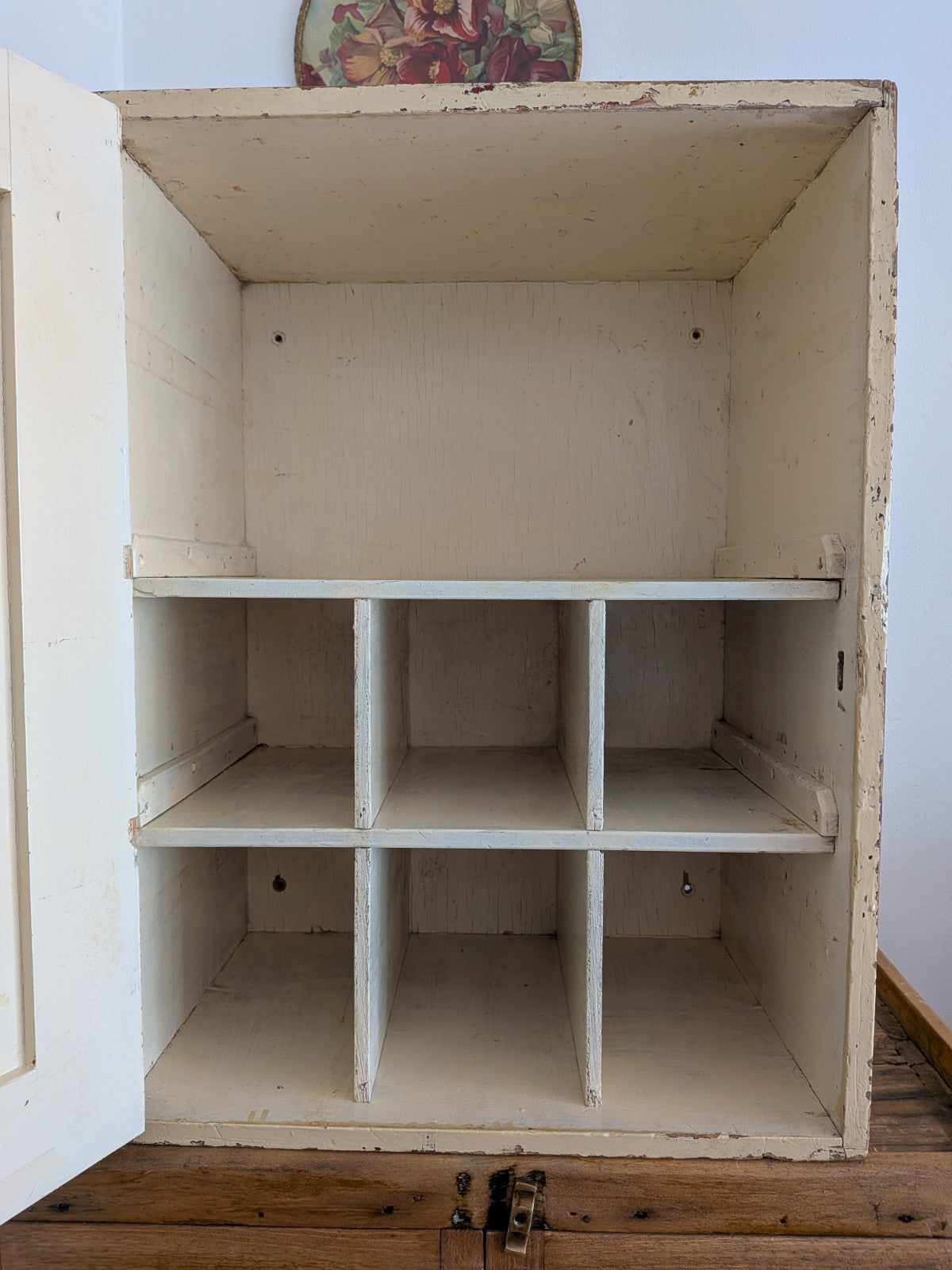 Vintage First Aid Medicine Cabinet Bathroom Wood Medical Prop Cupboard Sections