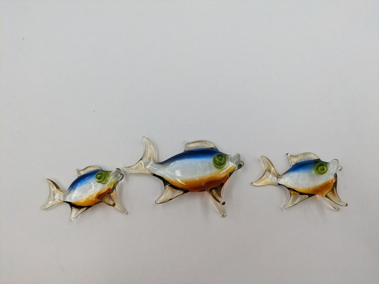 3x Murano Glass Lauscha Glass Bimini Glass Fish Figure Ornament Set Shawl Mini
