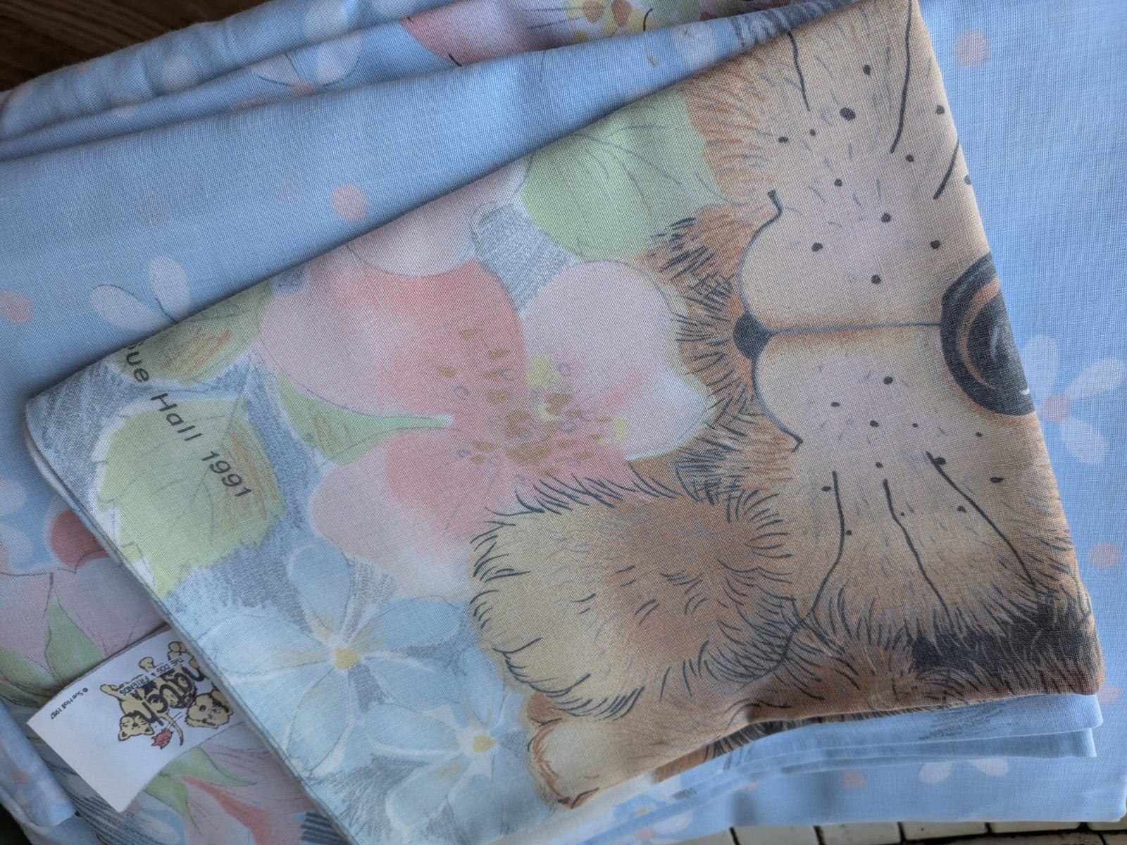 Snatch Dog Duvet Cover Pillowcase Vintage 90s Sue Hall Fabric Set Sheet Blue