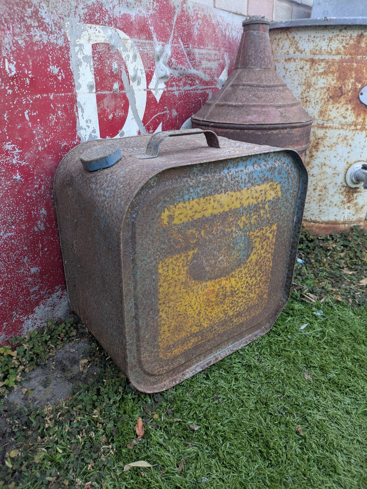 1930s Speedwell Motor Oil Can Drum Rare Antique Display Decor Garage Mancave USA