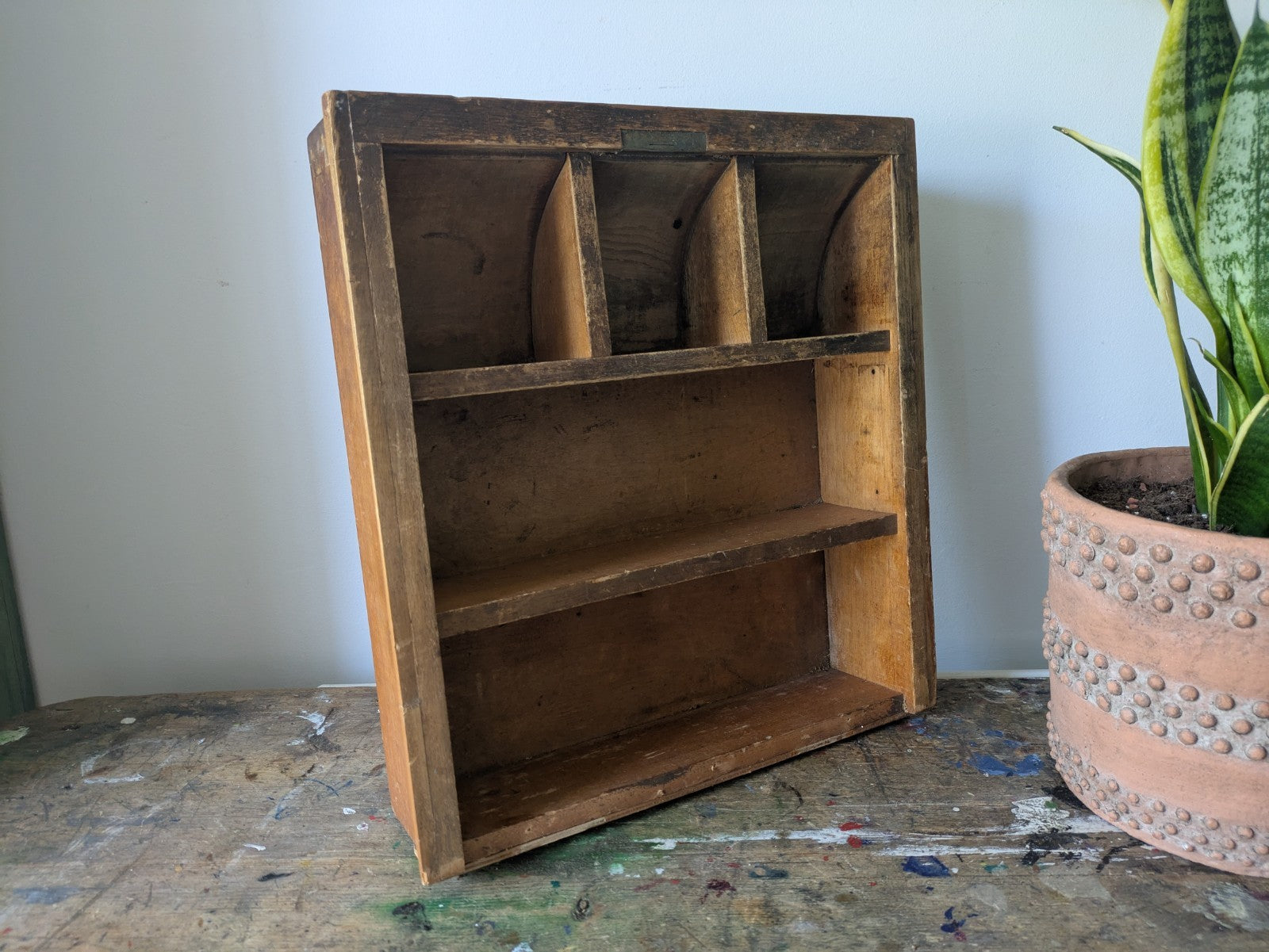 Vintage Antique Cash Till Register Oak Wood Drawer Coin Money Notes Bank Slots