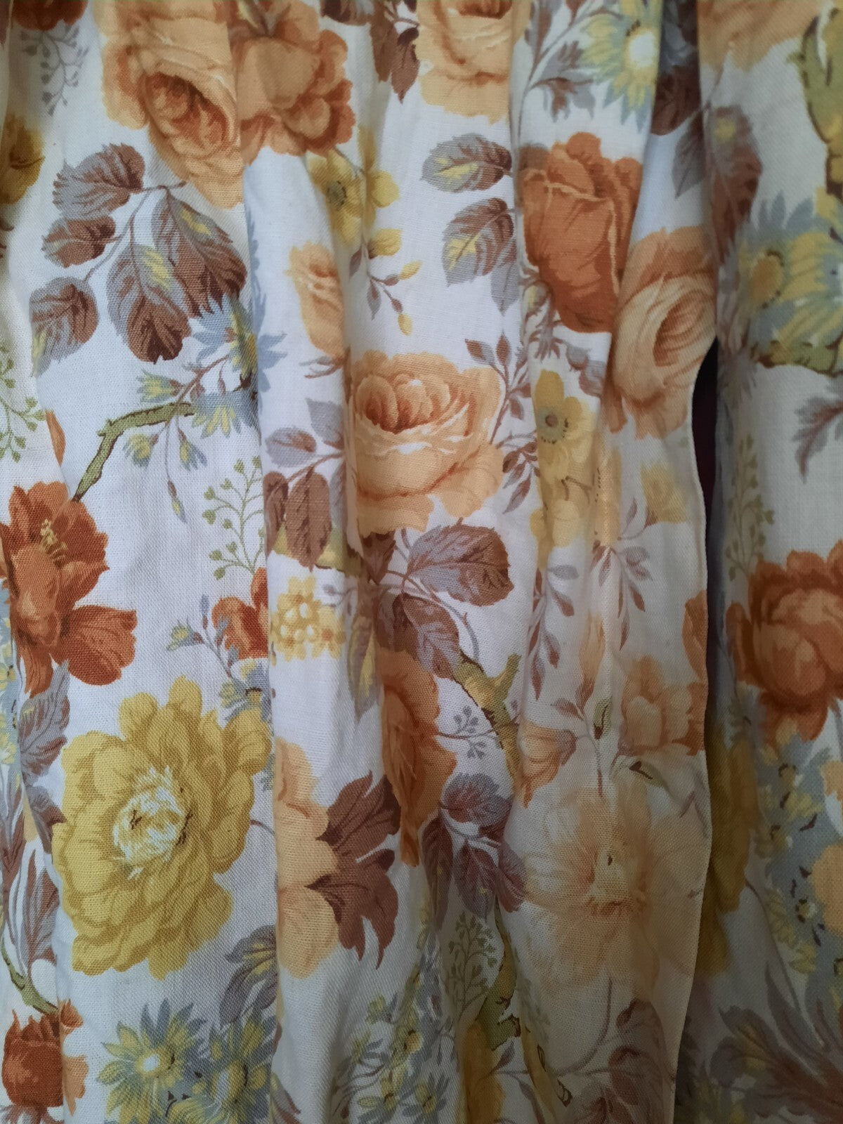 Vintage SANDERSON yellow rose Floral Curtains Shabby Chic W102cm D110cm fabric