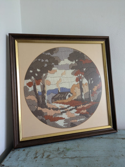 Australian Outback 1987 D Palmer Embroidery Long Stitch Tapestry Picture Boho