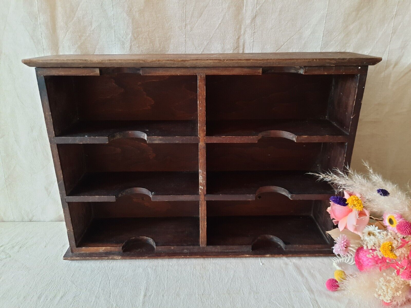 Vintage Haberdashery Pigeon holes Shelving wall shelf table top office hotel key