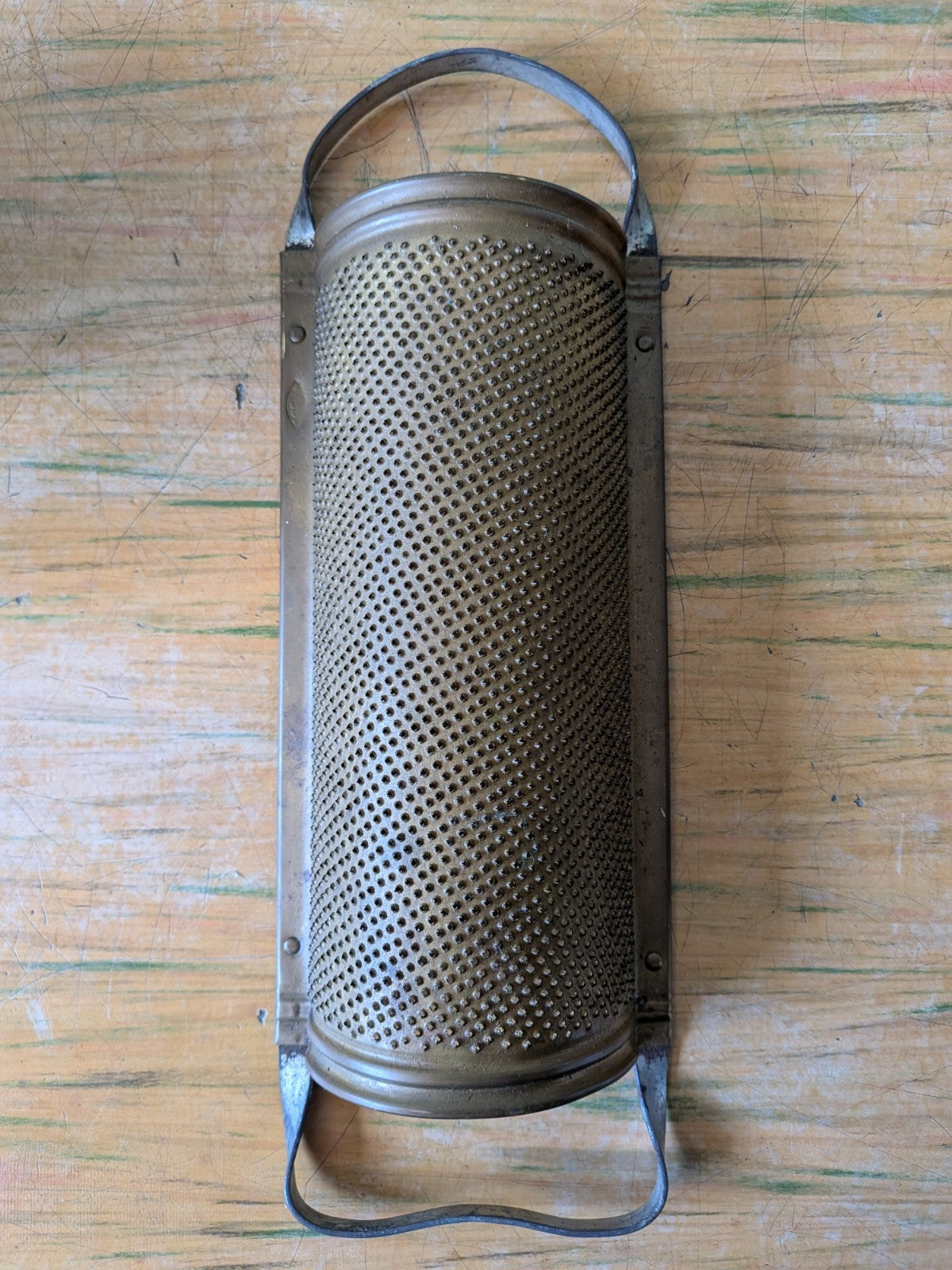 Antique Vintage German Brass Cheese Grater Stamped GRM C1920 Rare Kitchenalia 