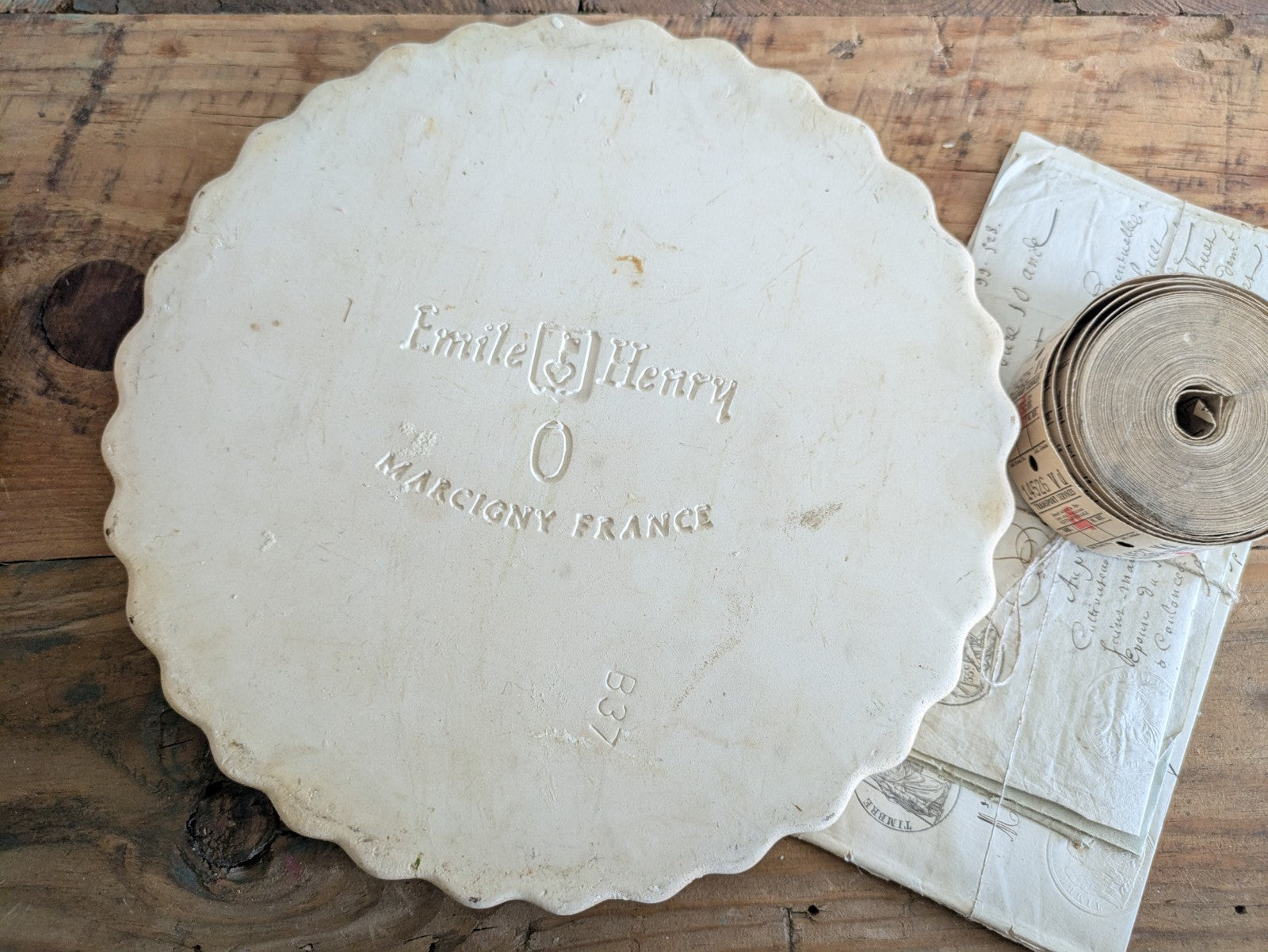 Emile Henry Flan Tart French Vintage Baking Dish Oven Serving Dish 24cm Round 