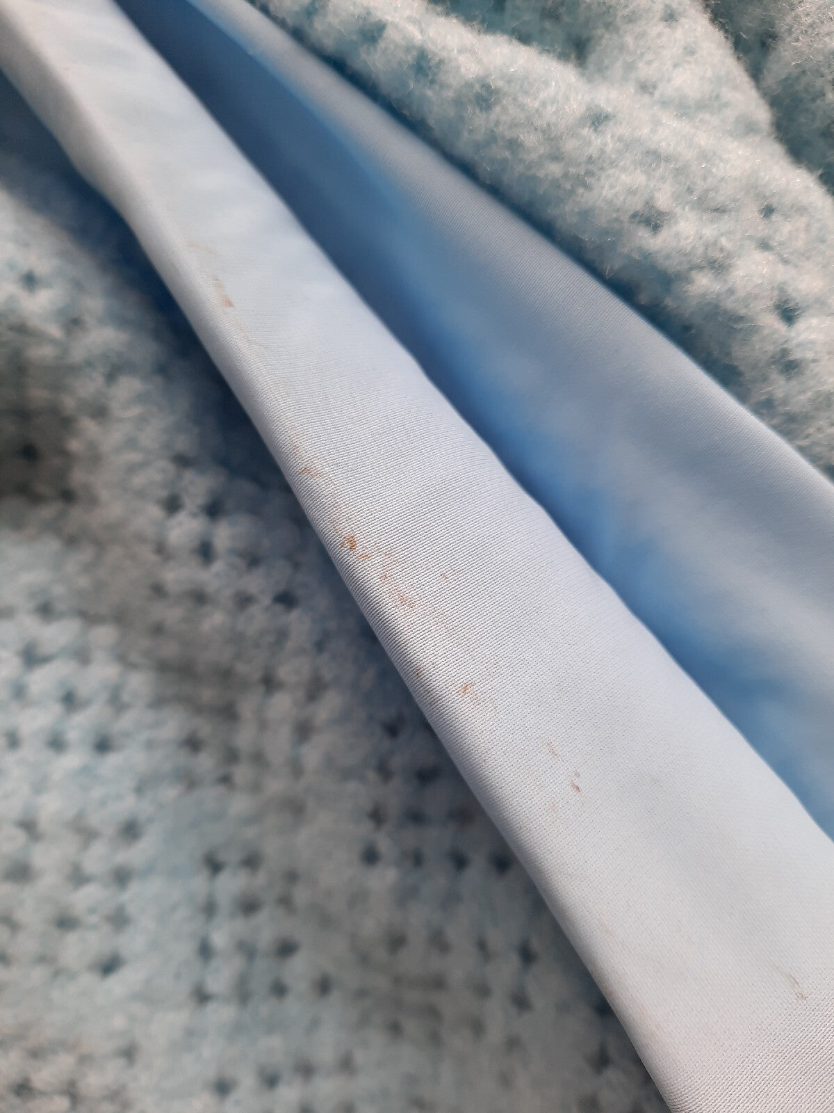 Vintage honeycomb pastel Blue cellular Blanket 226cm x 256cm retro Warm Throw 