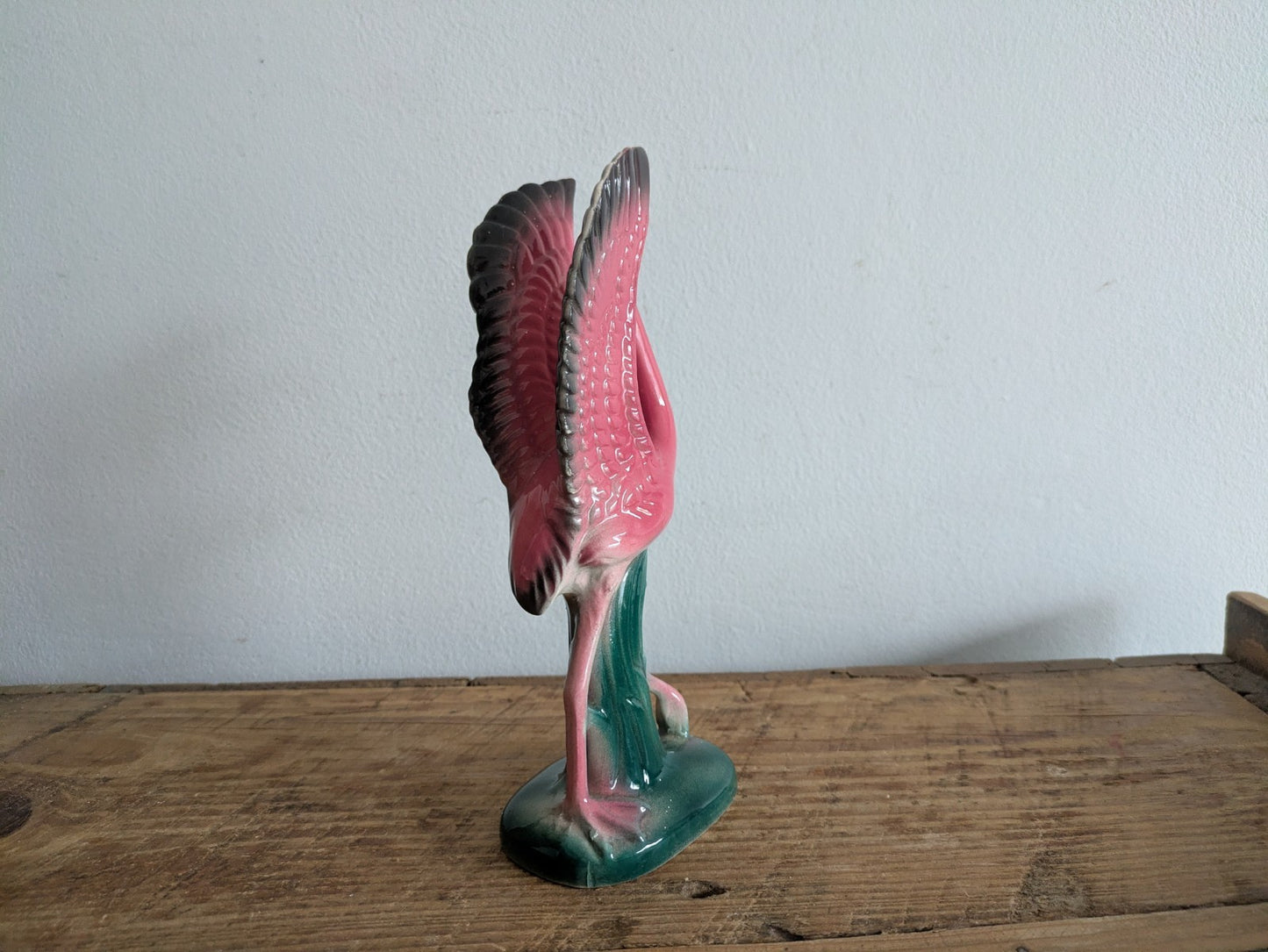 Vintage Sarsaparilla Pottery Standing Pink Flamingo 19.2cm H Japan Retro Kitsch 