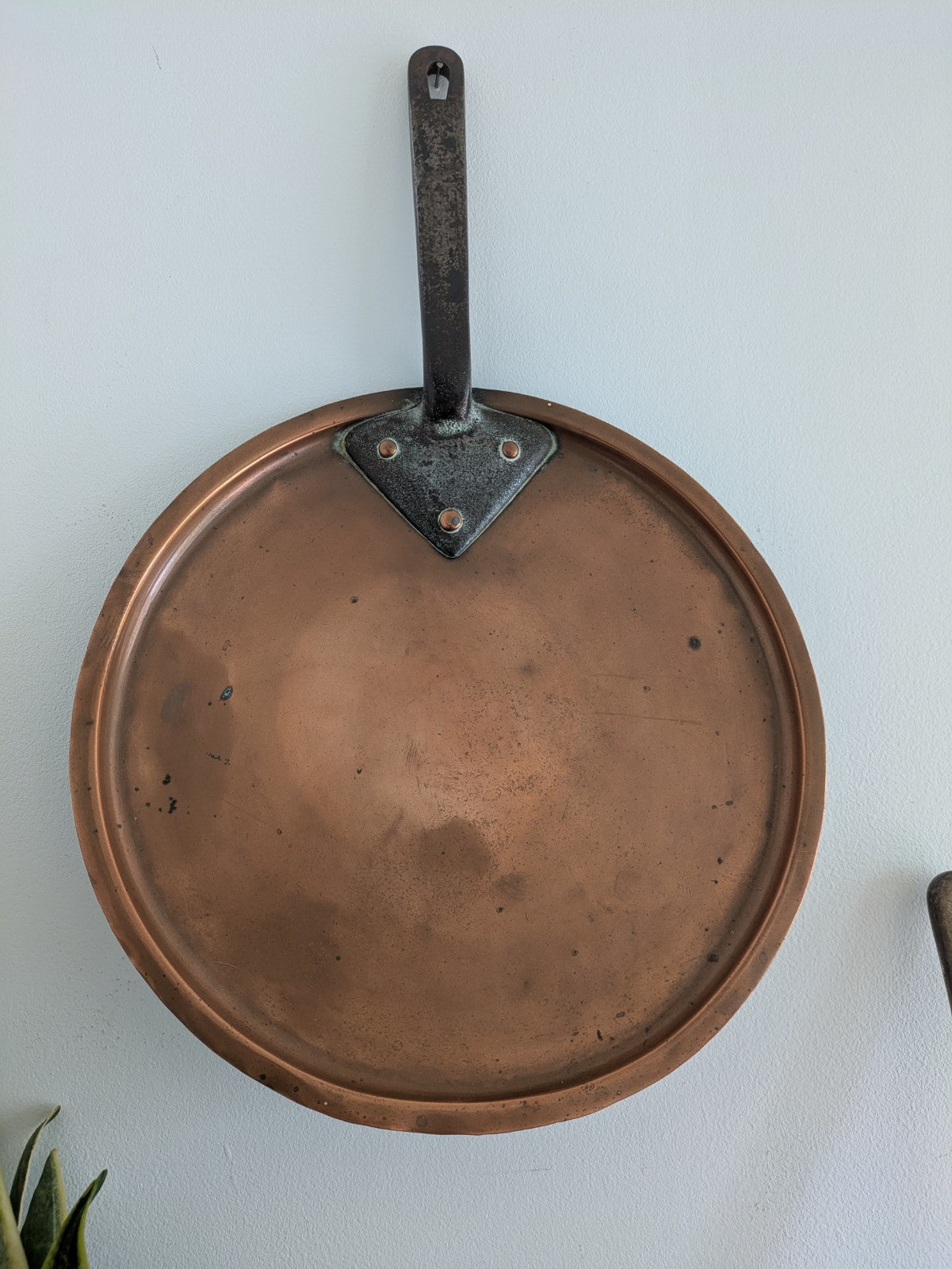 X Large Antique Georgian Copper Sauce Pan 6.9kg 32D 18.7H XL Huge Chef Cooking