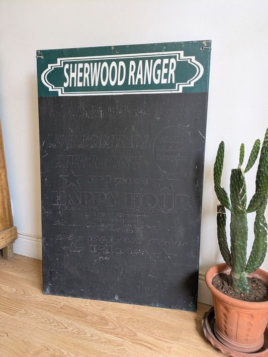 Pub Advertising Chalkboard Sherwood Ranger Club Reclaimed Noticeboard Football