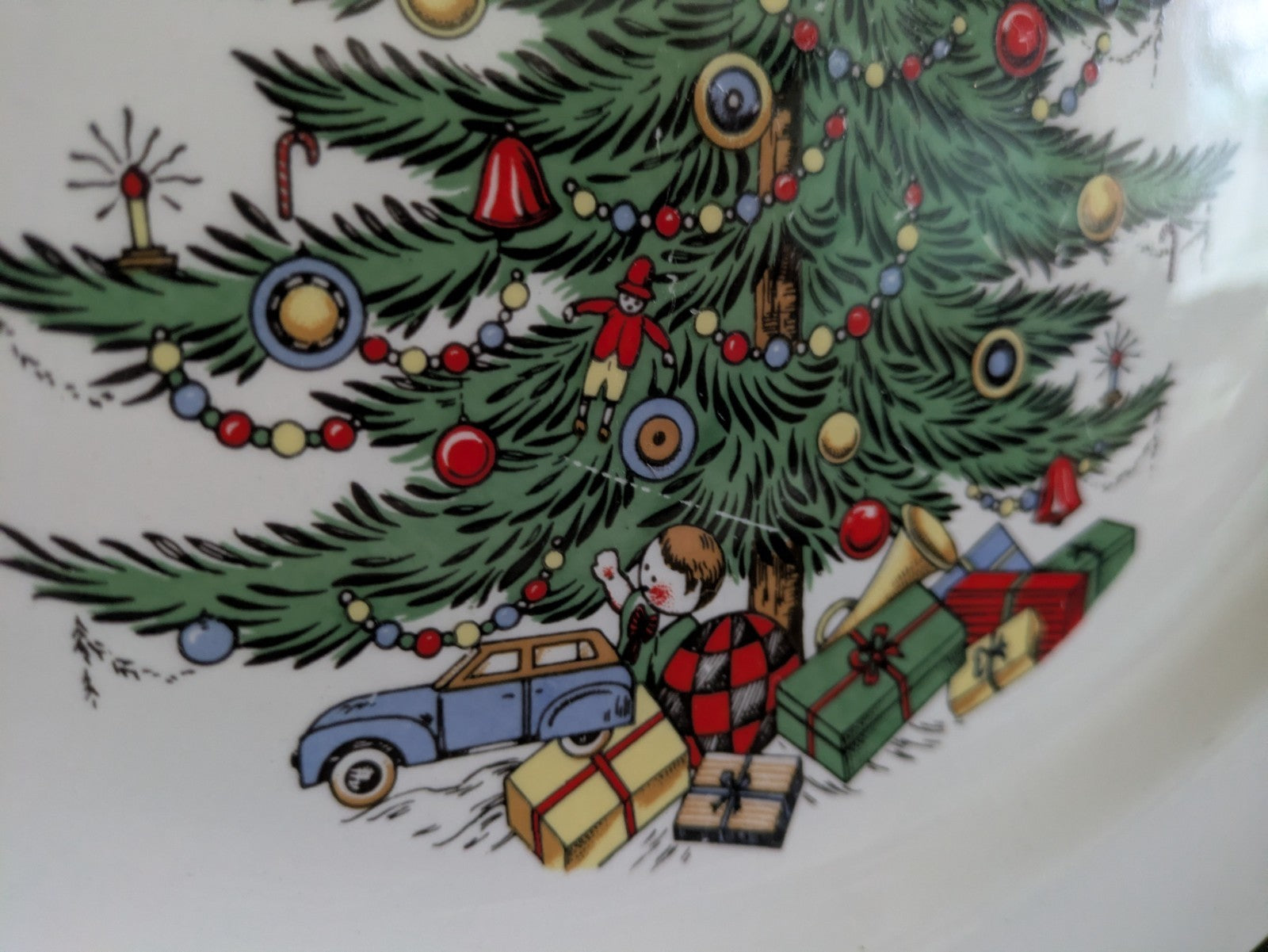 Cuthbertson Original Christmas Tree Oval Serving Platter England Prop Plate Xmas