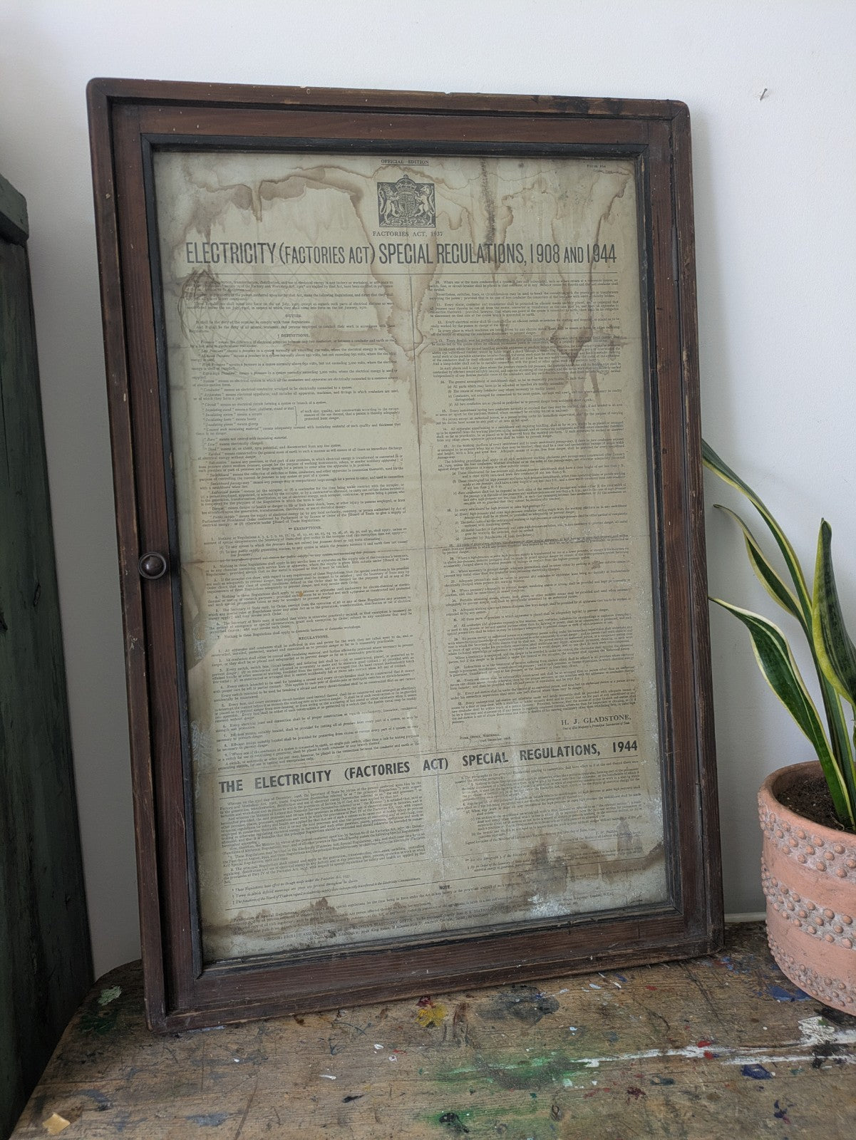 Vtg 1908 & 1944 Electricity Factories ACT Industrial Framed Railway Display Case